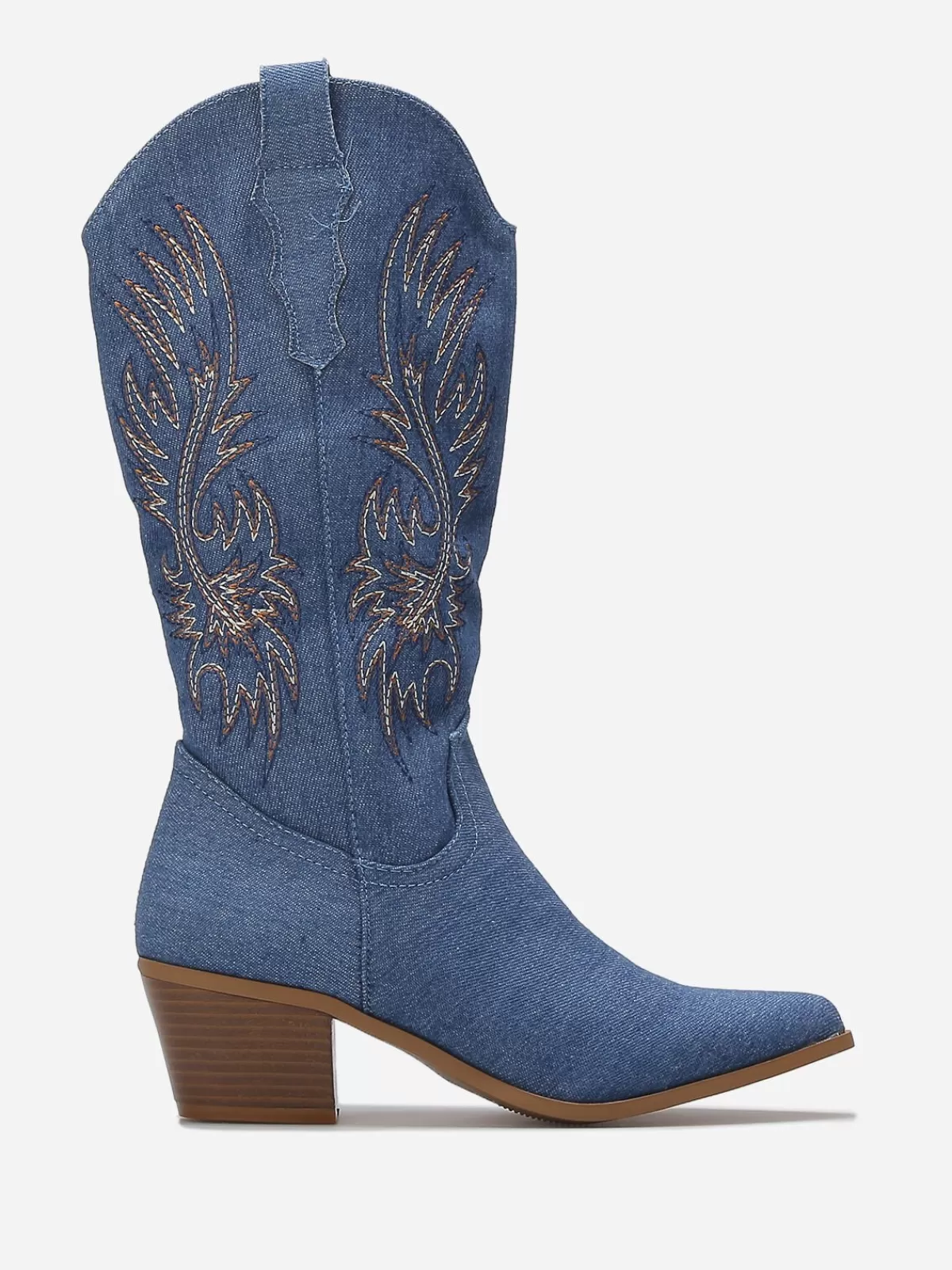 La Modeuse Santiags | Bottes, Cuissardes*Santiags en denim à motifs brodés