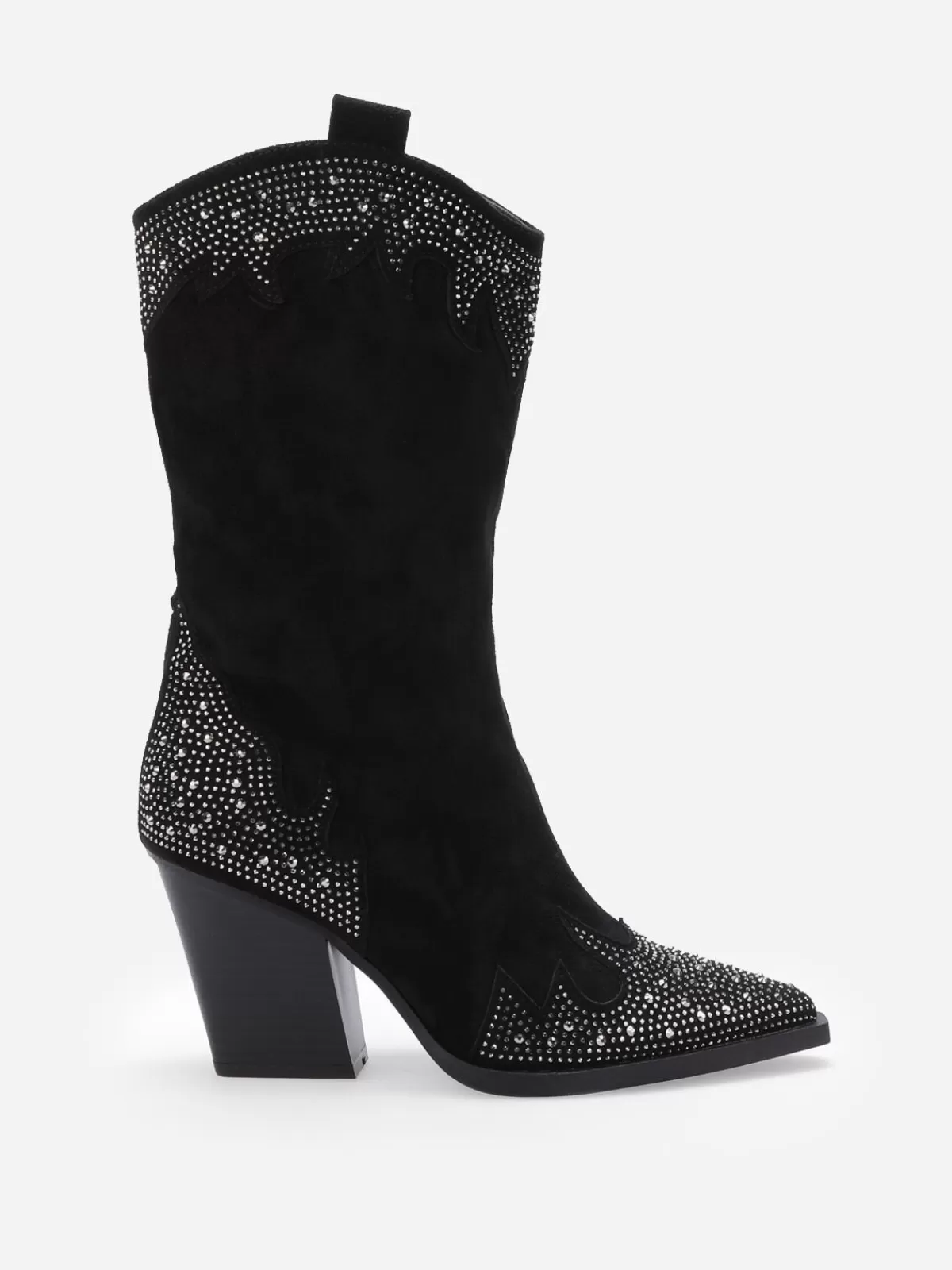 La Modeuse Santiags | Bottes, Cuissardes*Santiags pointues en suédine et à strass