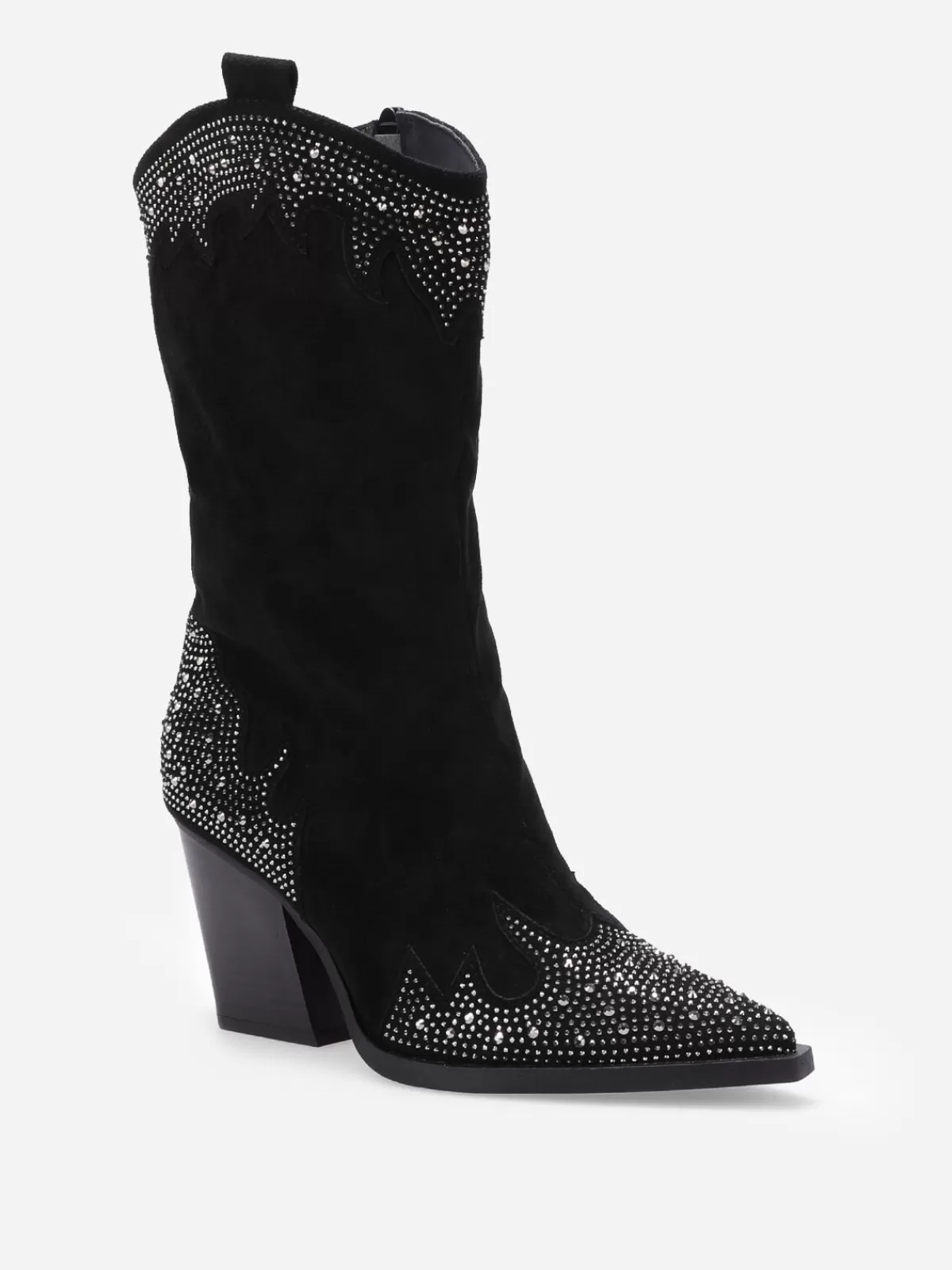 La Modeuse Santiags | Bottes, Cuissardes*Santiags pointues en suédine et à strass