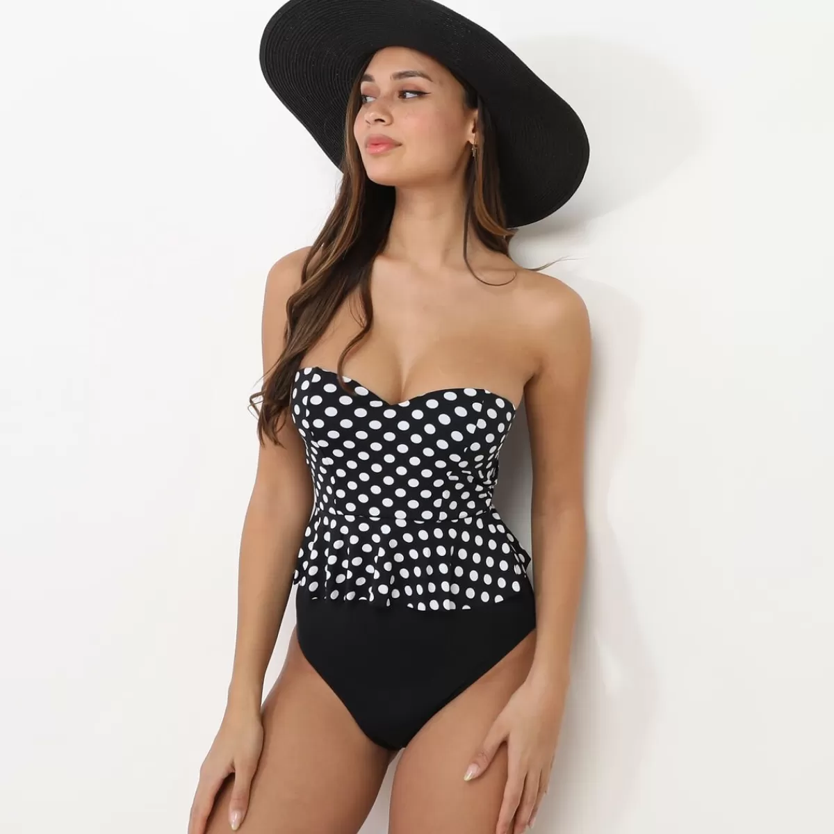 La Modeuse Maillots De Bain*Tankini  à volants et pois