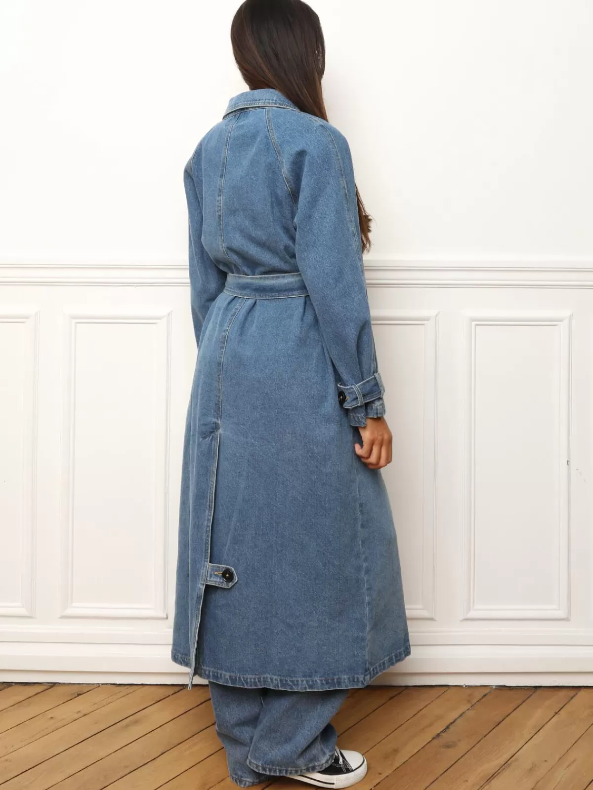 La Modeuse Business Collection | Grandes Tailles (44 Et +)*Trench en denim à nouer