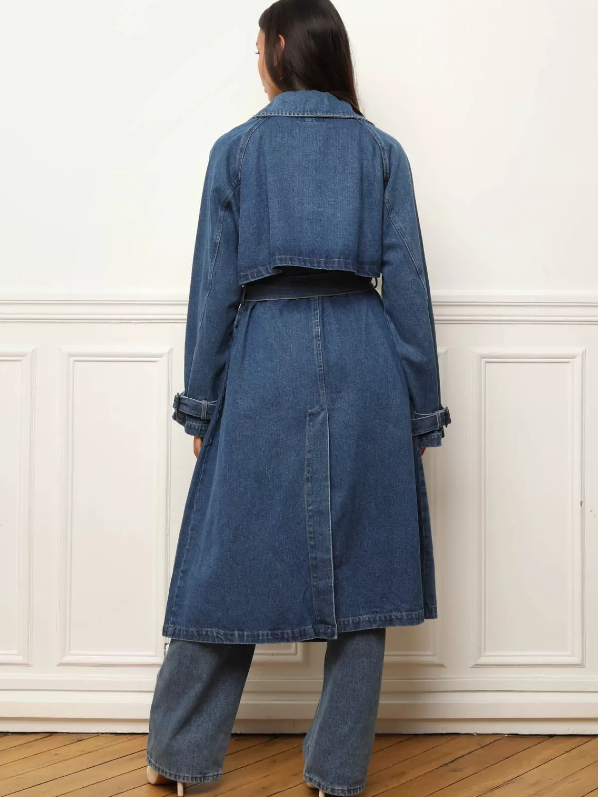 La Modeuse Best Sellers De La Modeuse | Business Collection*Trench long en denim avec ceinture