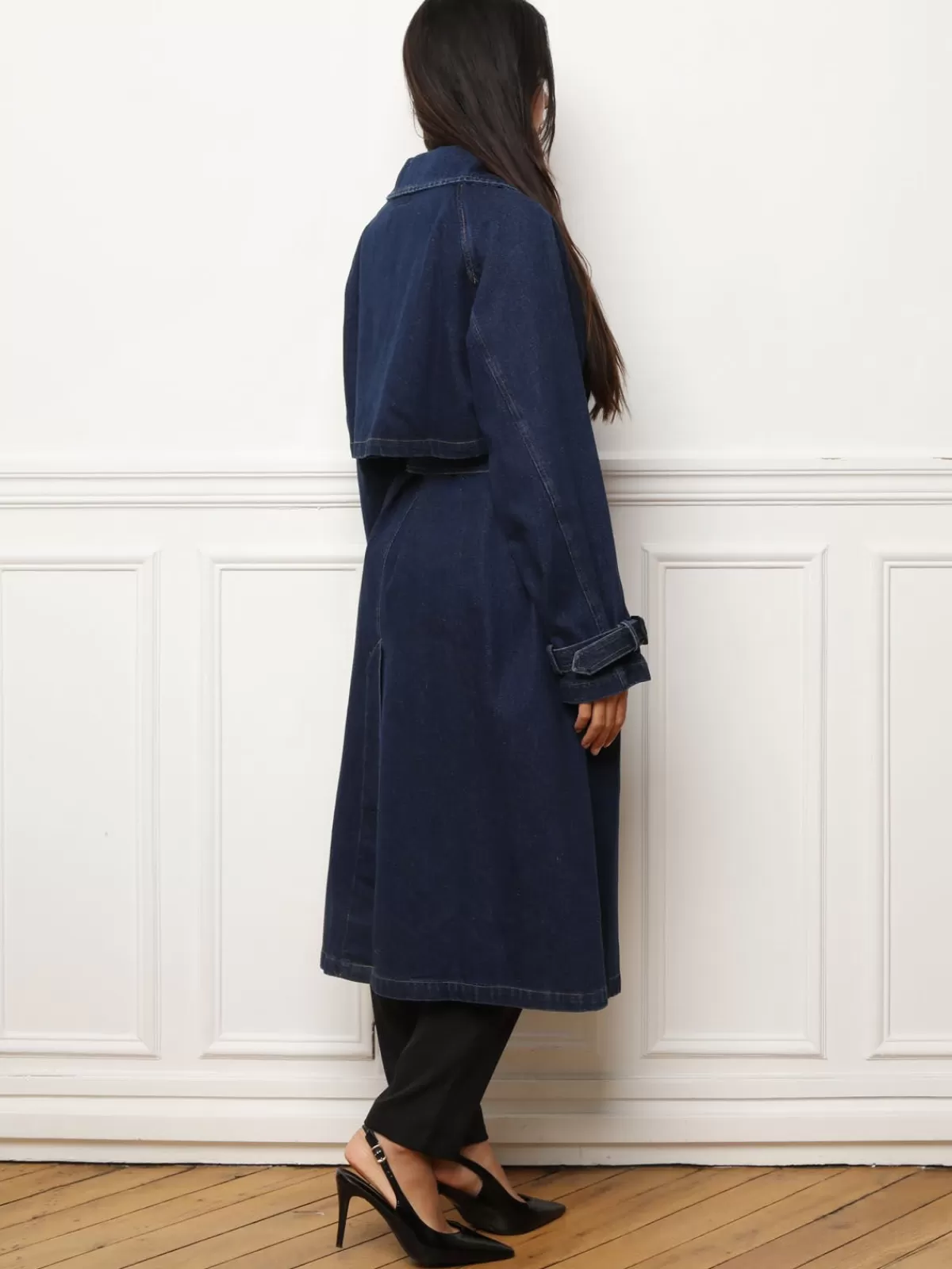 La Modeuse Best Sellers De La Modeuse | Business Collection*Trench long en denim avec ceinture