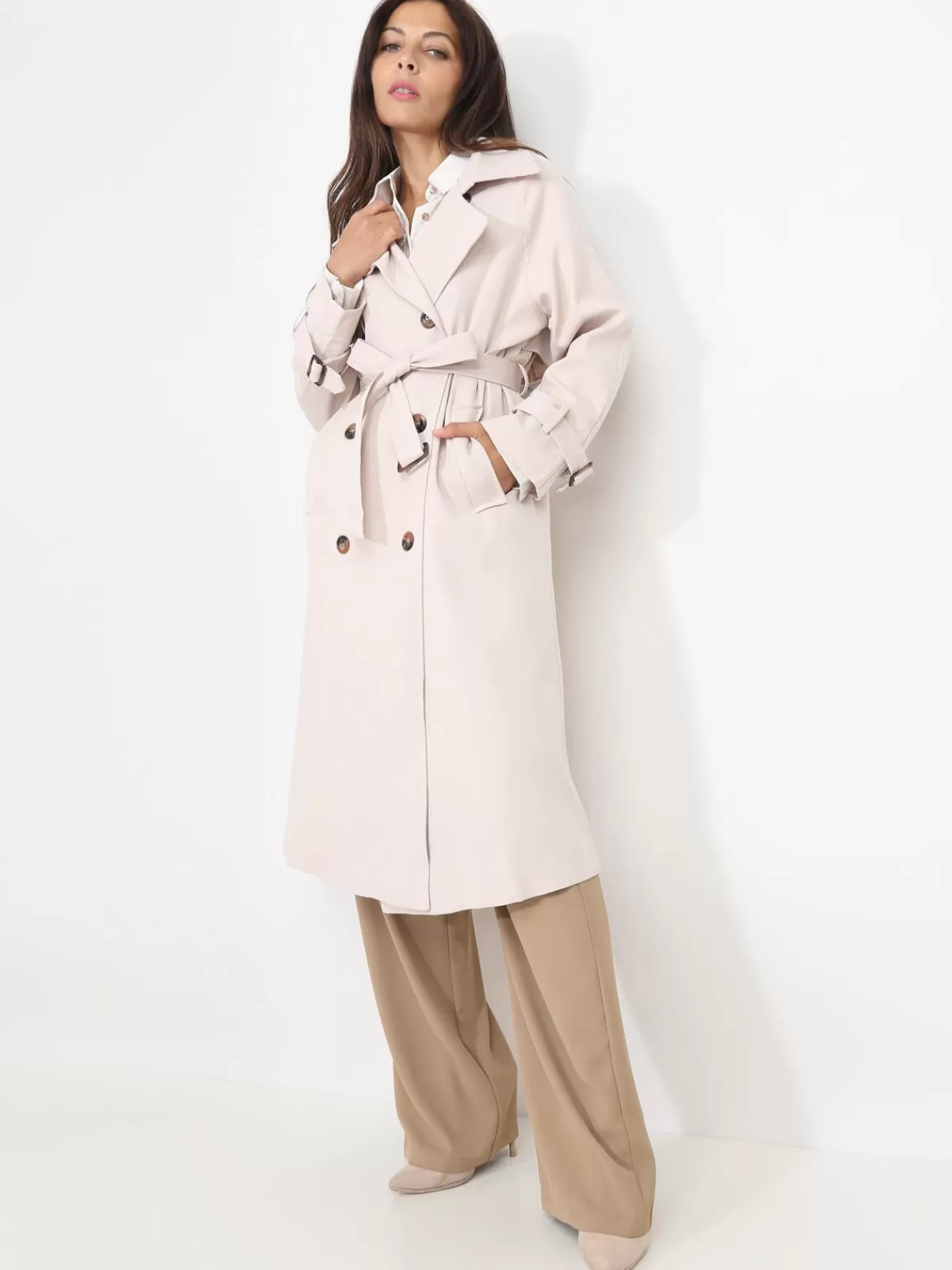 La Modeuse Business Collection | Trenchs*Trench mi-long droit ceinturé