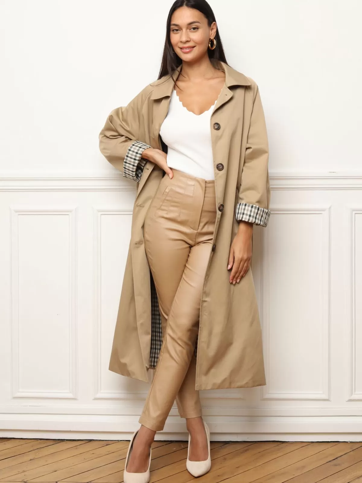 La Modeuse Best Sellers De La Modeuse | Business Collection*Trench oversize avec doublure à carreaux